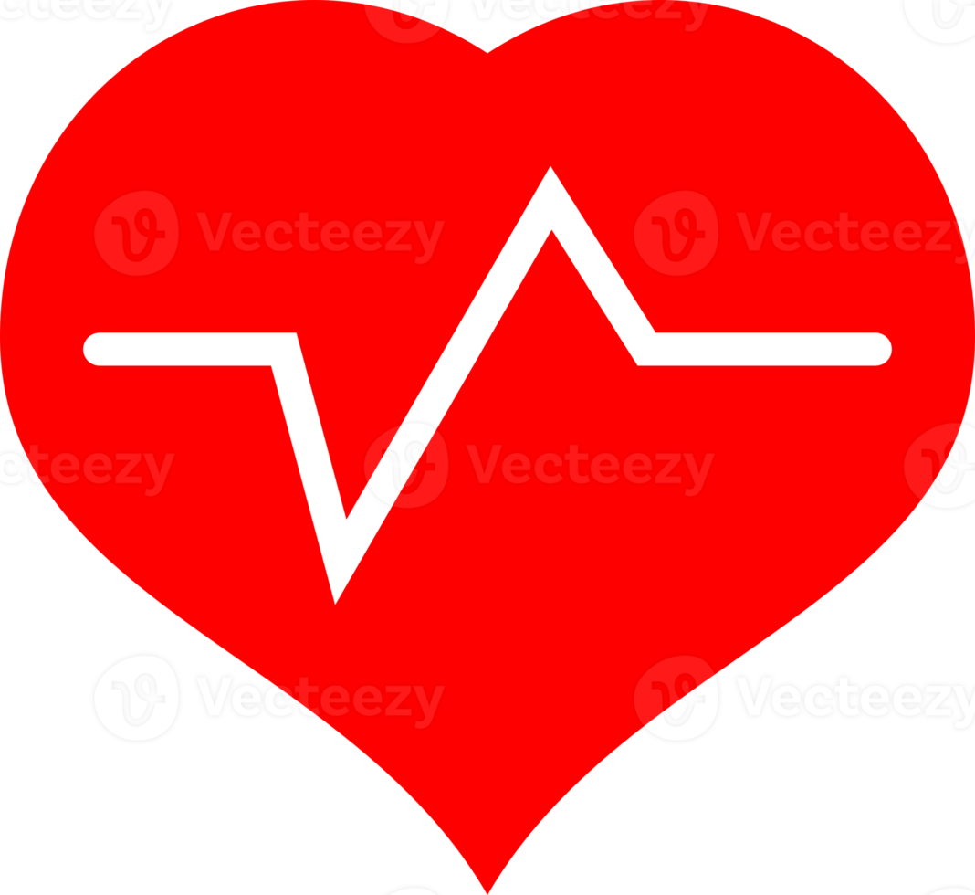heart with wave pulse heartbeat png