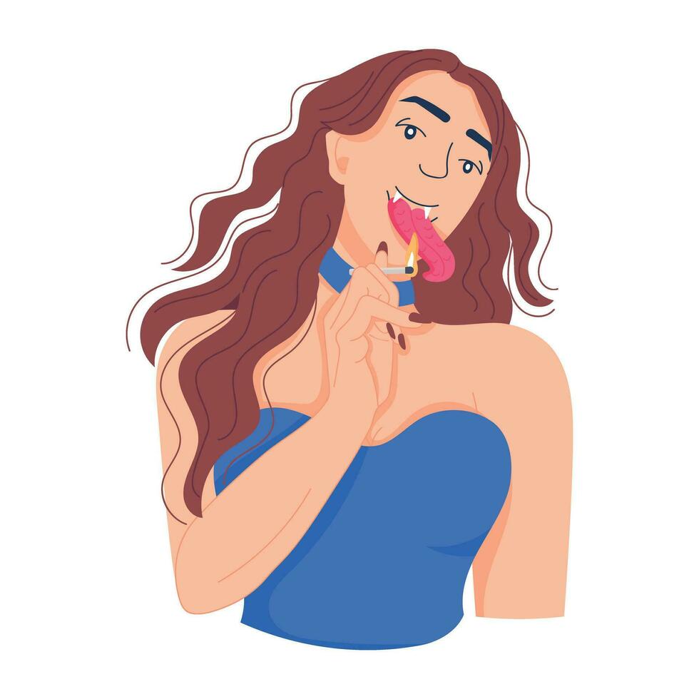 Trendy Burning Tongue vector