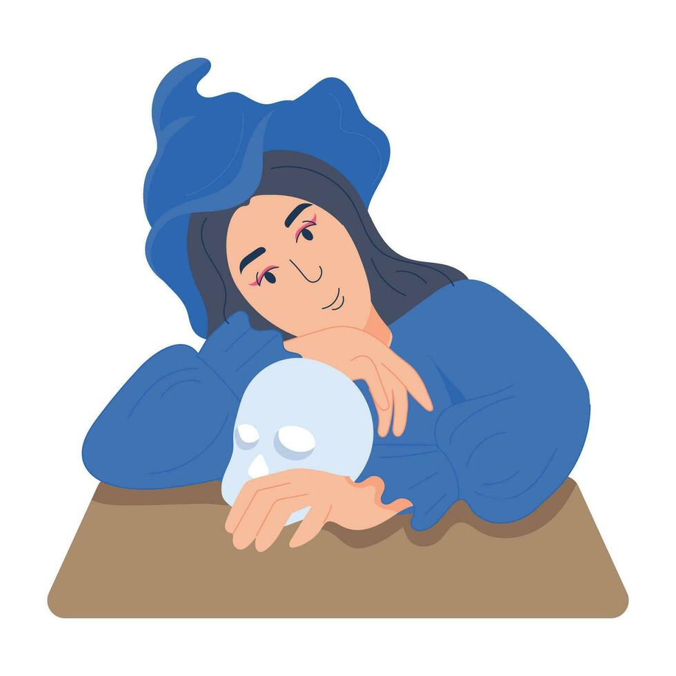 Trendy Female Sorcerer vector