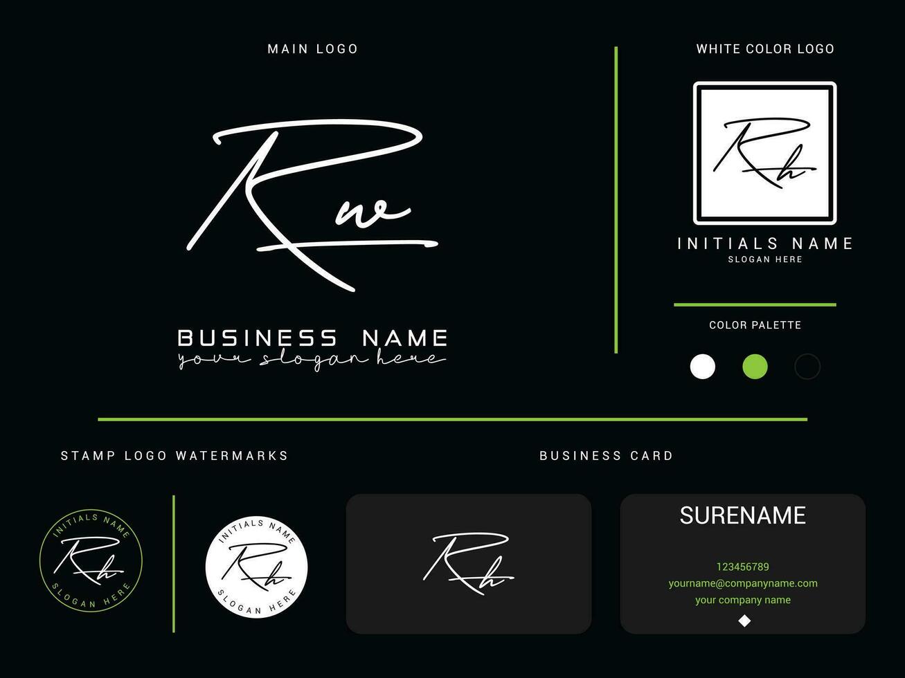 lujo rw logo icono vector, minimalista rw firma logo letra y marca diseño vector