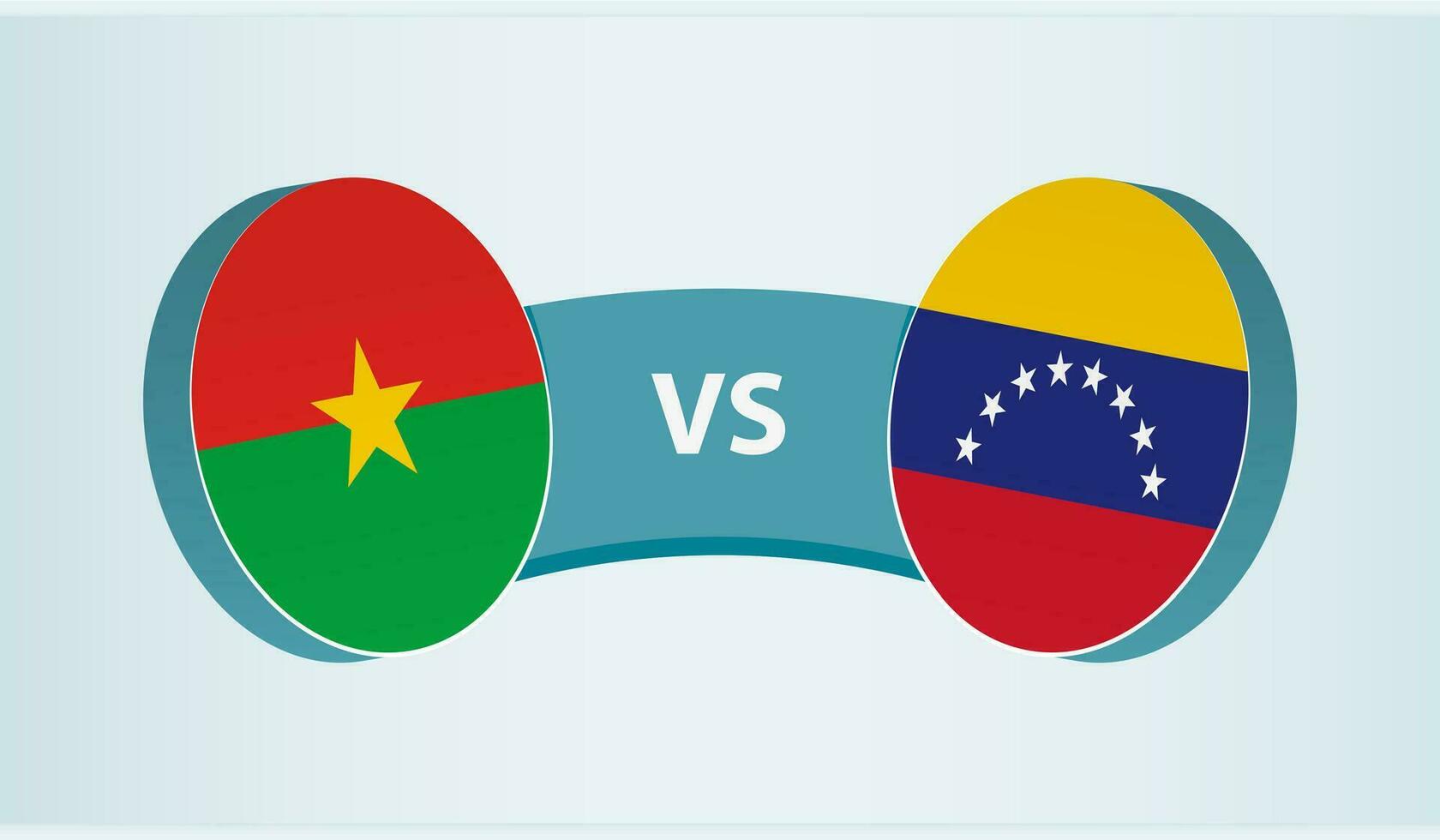 burkina faso versus Venezuela, equipo Deportes competencia concepto. vector