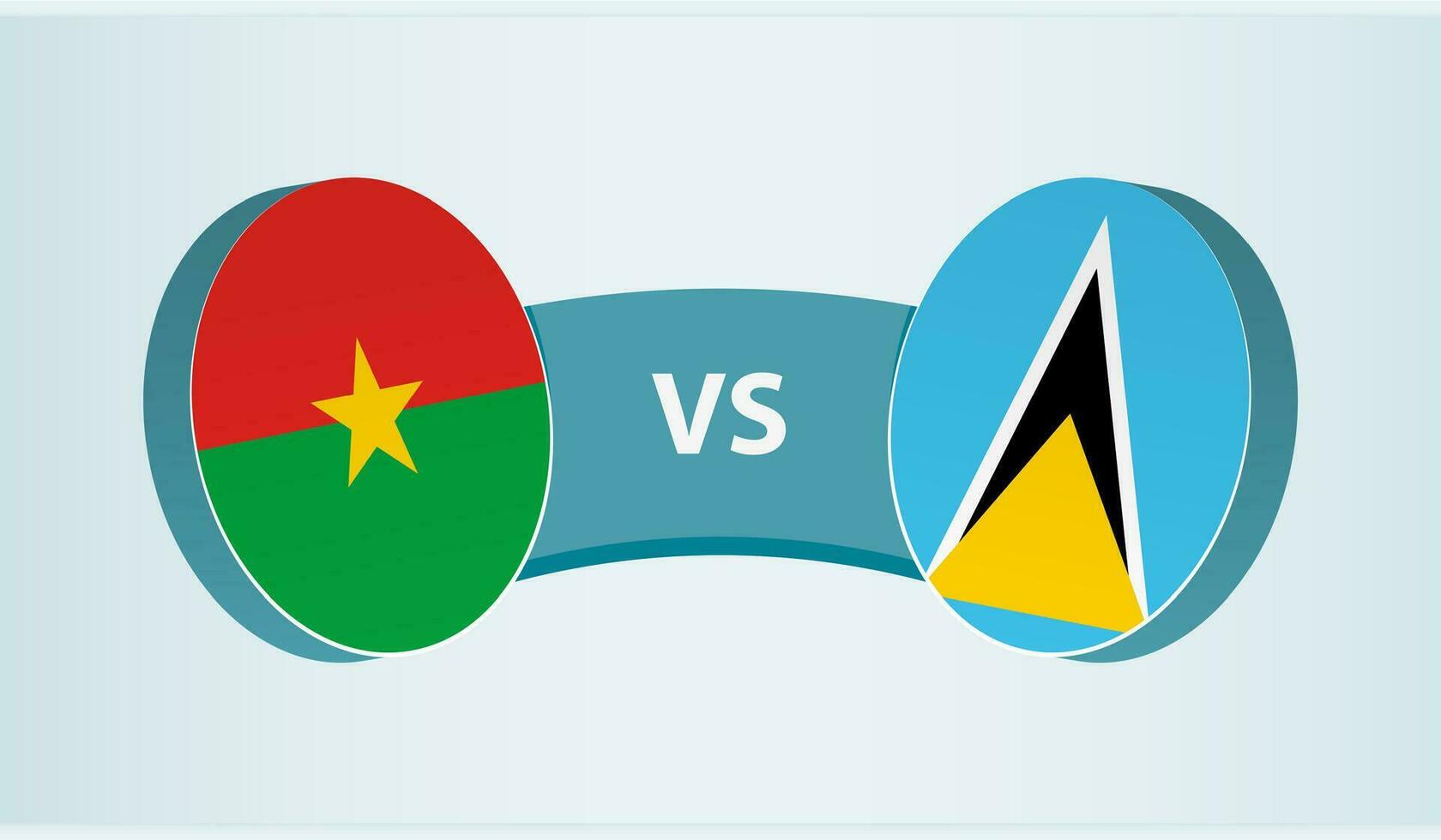 burkina faso versus Santo lucía, equipo Deportes competencia concepto. vector