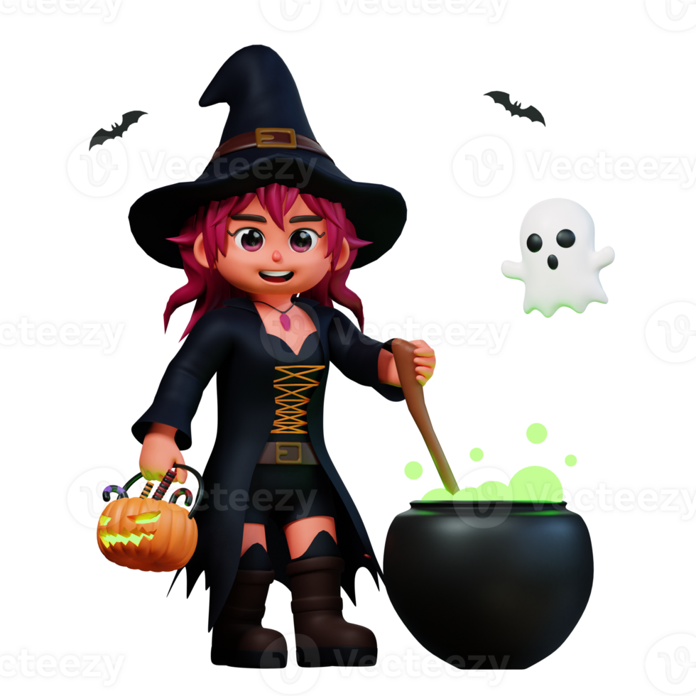 3D Character Halloween Wizard png
