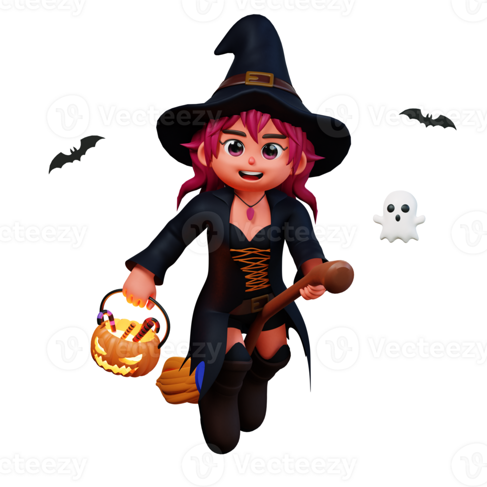 3D Character Halloween Wizard png