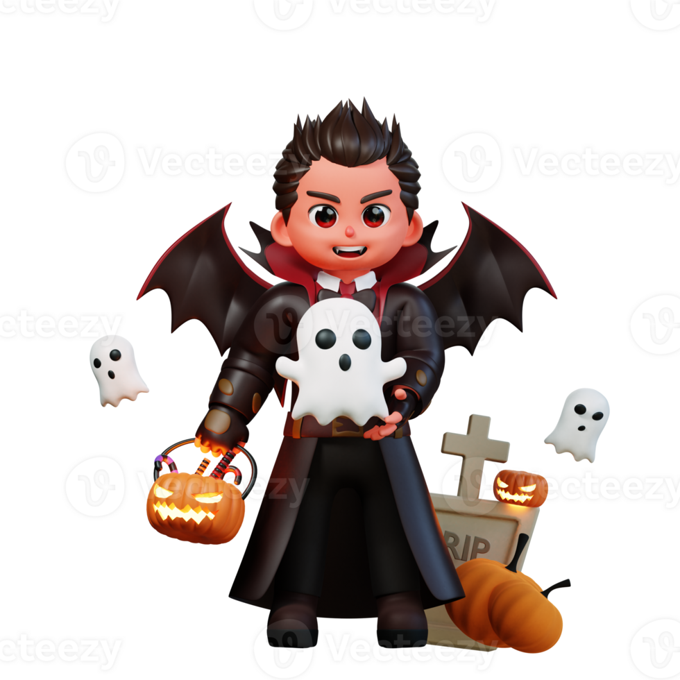 3D Character Halloween Vampire png