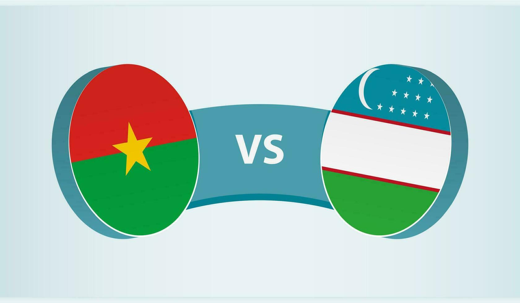 burkina faso versus uzbekistán, equipo Deportes competencia concepto. vector