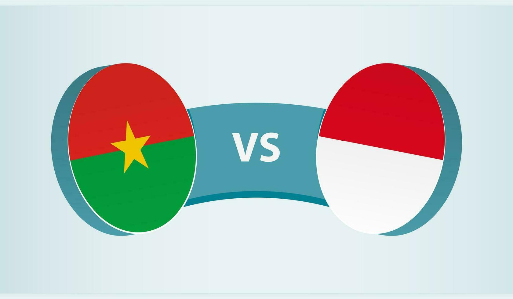 burkina faso versus Indonesia, equipo Deportes competencia concepto. vector