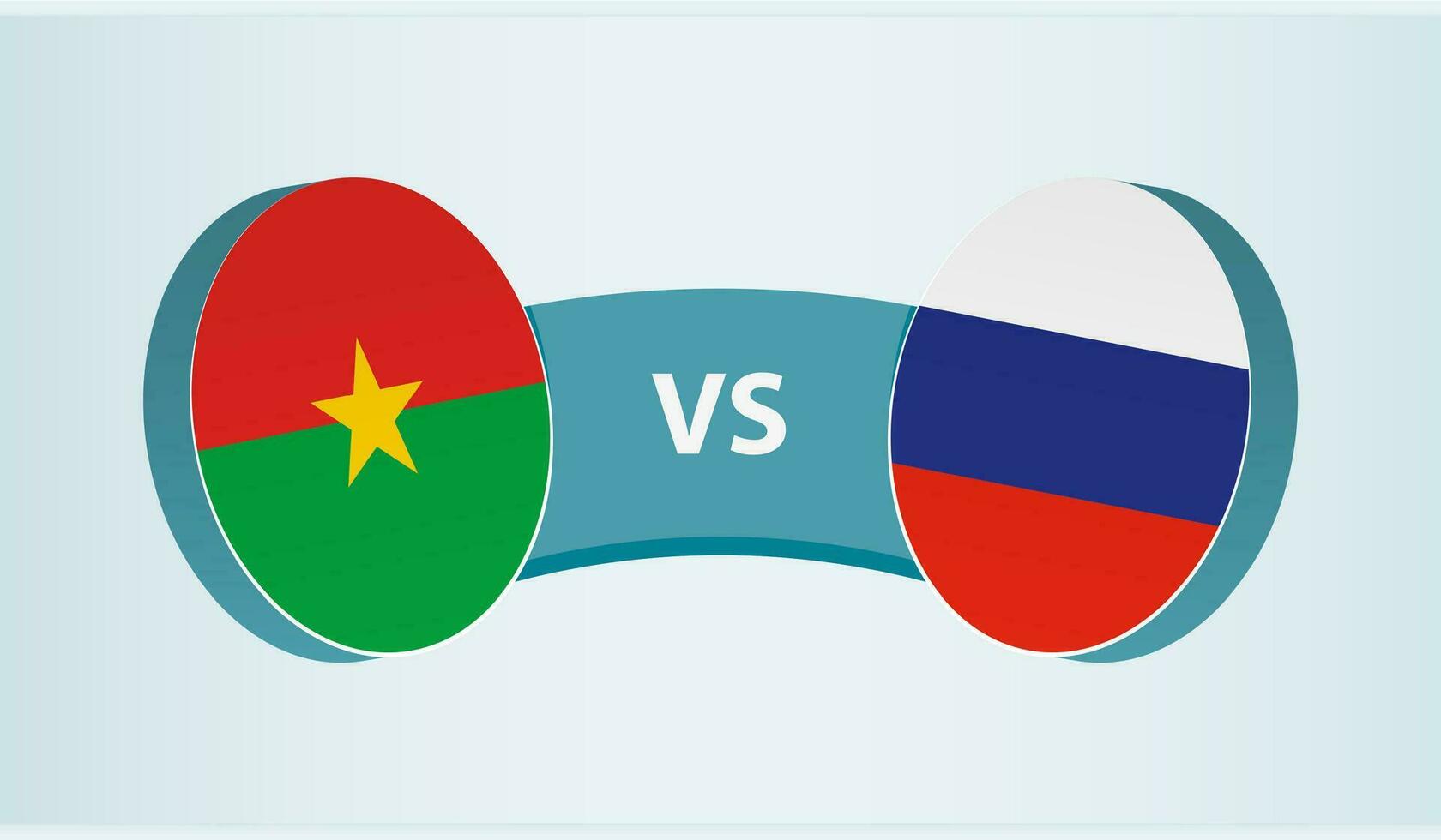 burkina faso versus Rusia, equipo Deportes competencia concepto. vector