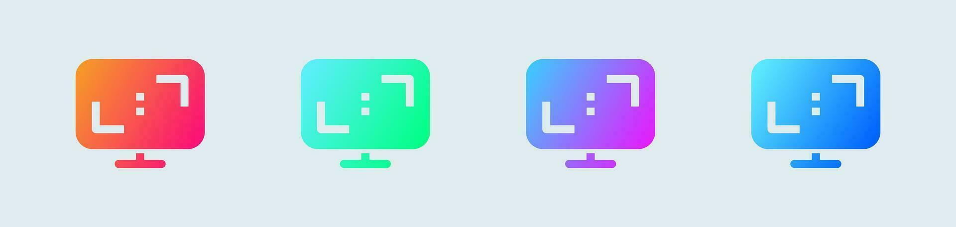 Aspect ratio solid icon in gradient colors. Widescreen signs vector illustration.