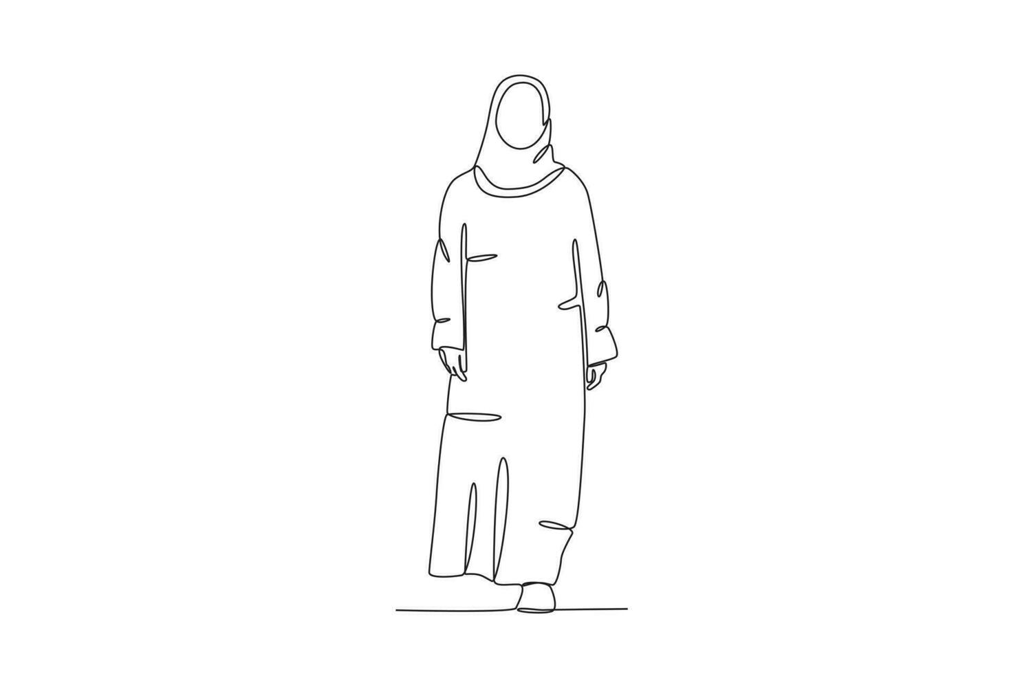 A woman walking wearing an abaya vector