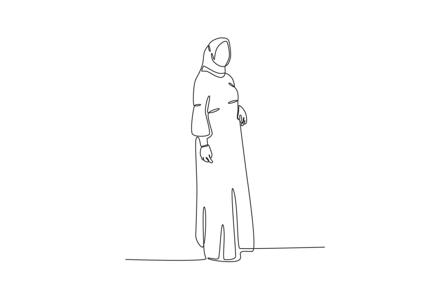 lado ver de un mujer vistiendo musulmán ropa vector