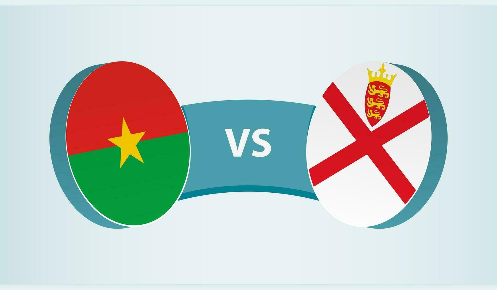 Burkina Faso versus Jersey, team sports competition concept. vector