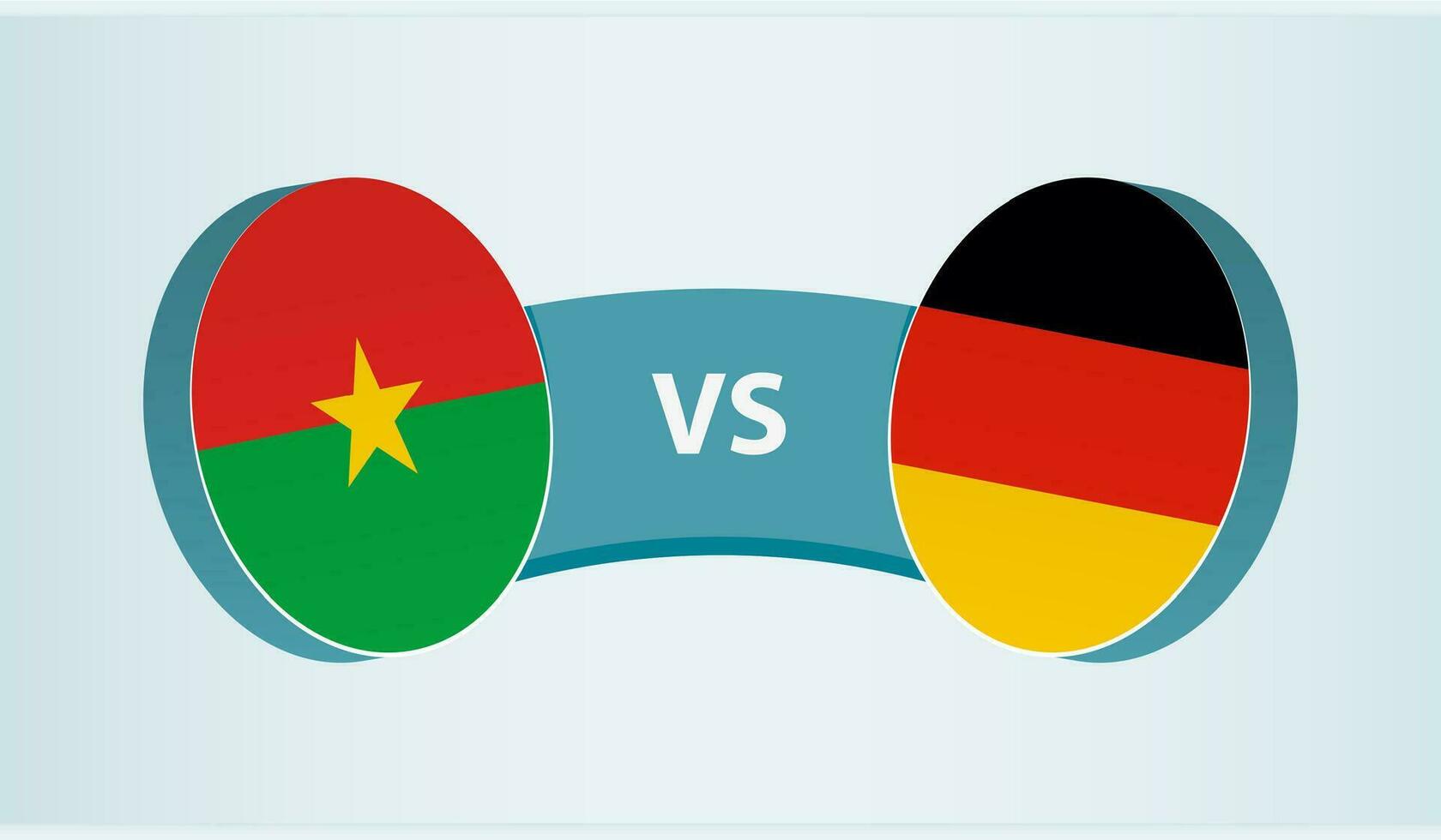 Burkina Faso versus Germany, team sports competition concept. vector