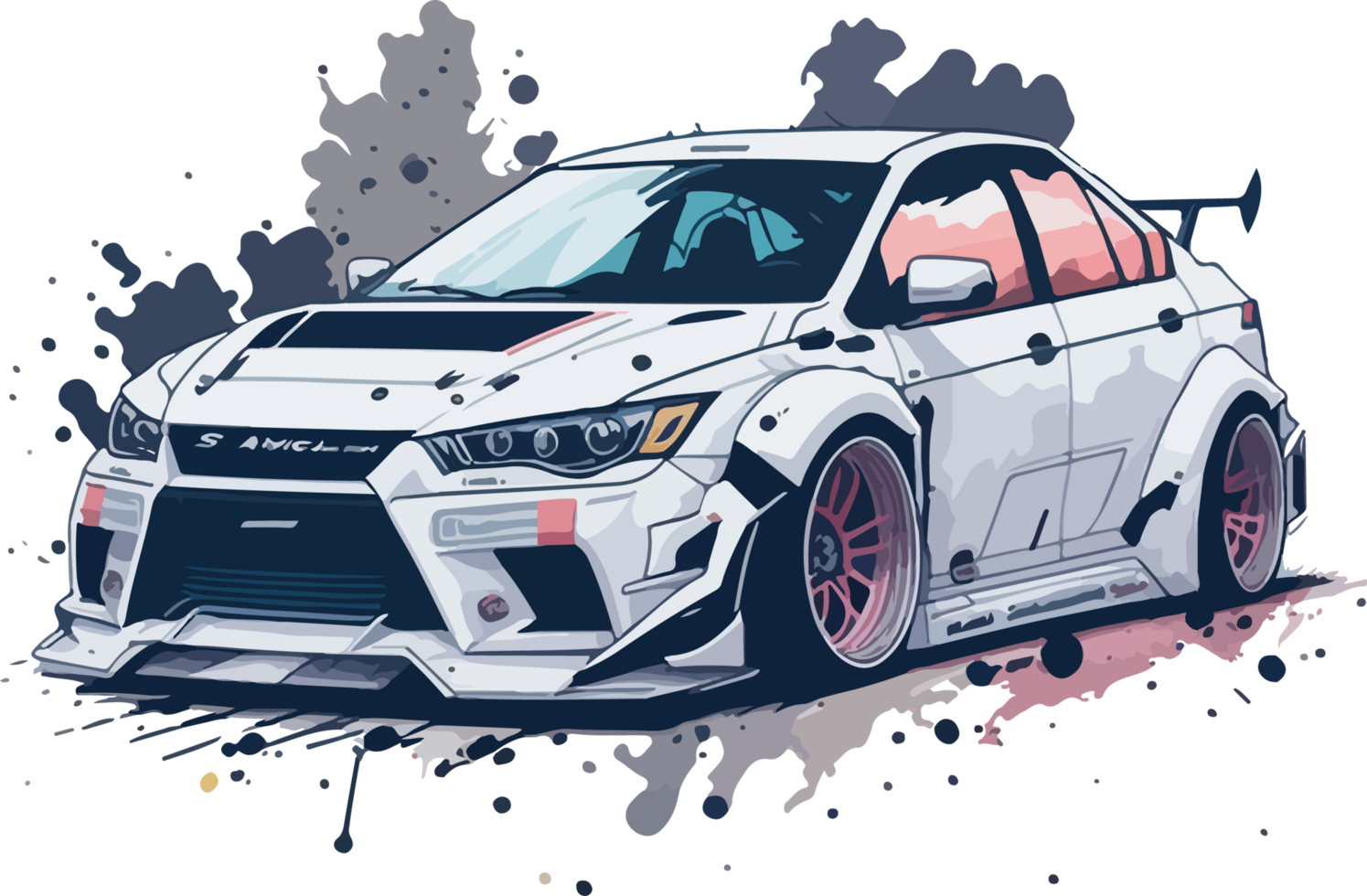 Sporty Sedan Car PNG Transparent AI Generative