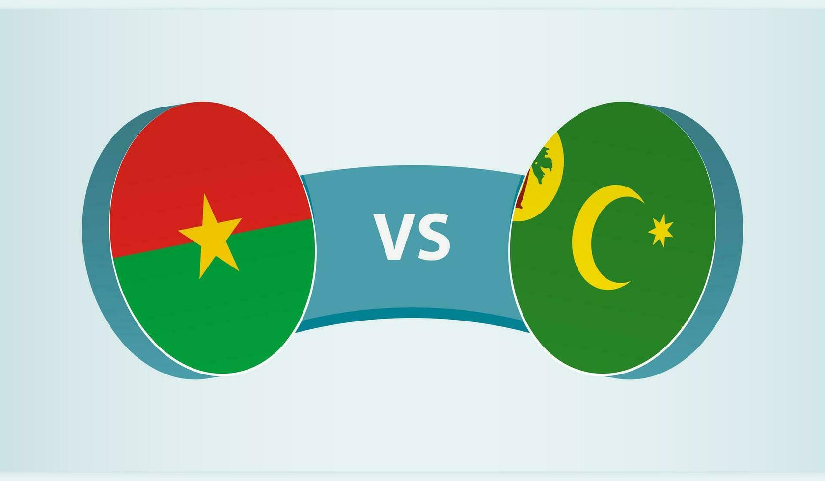 burkina faso versus cocos islas, equipo Deportes competencia concepto. vector