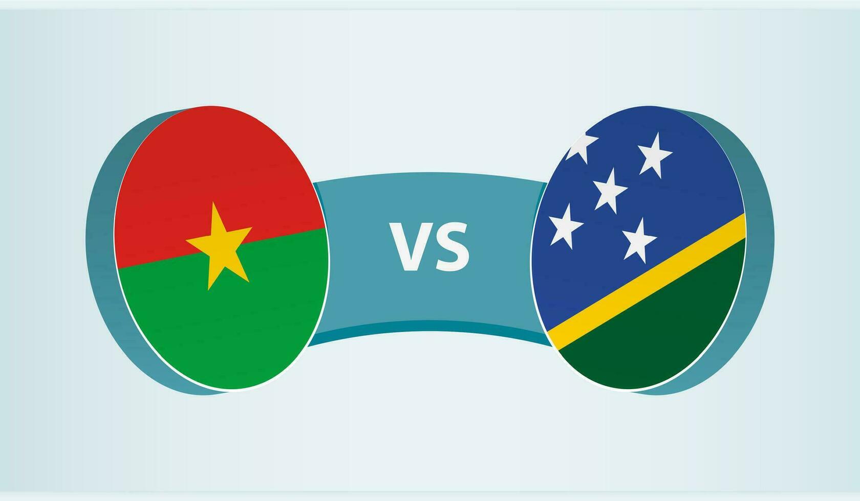 burkina faso versus Salomón islas, equipo Deportes competencia concepto. vector