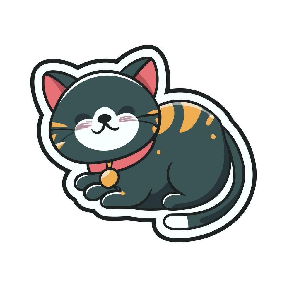 Happy Cat vector sticker