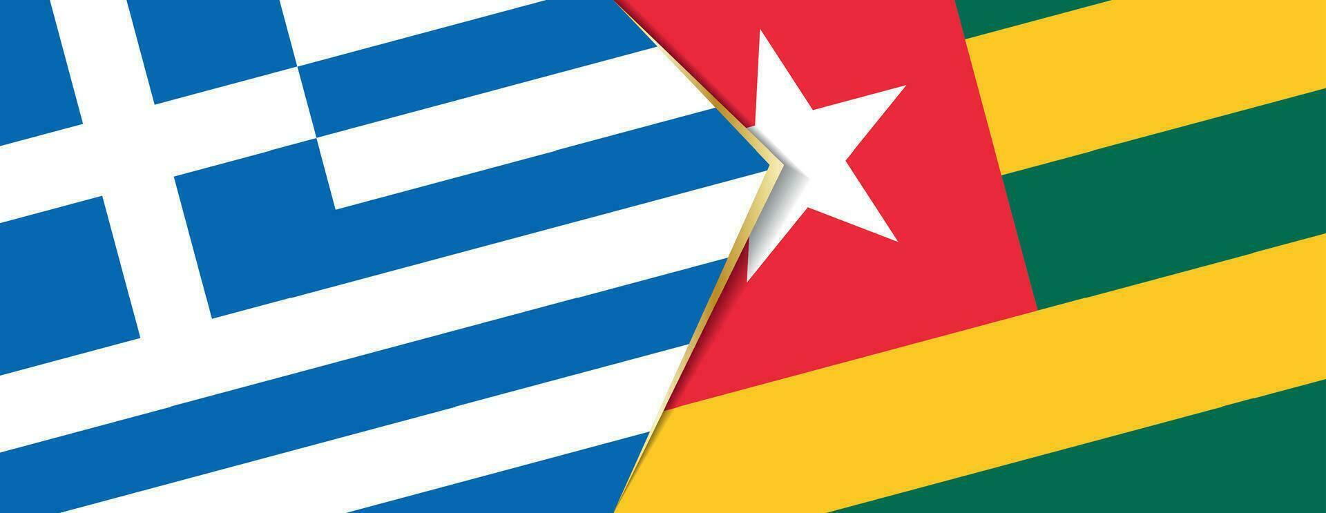 Greece and Togo flags, two vector flags.