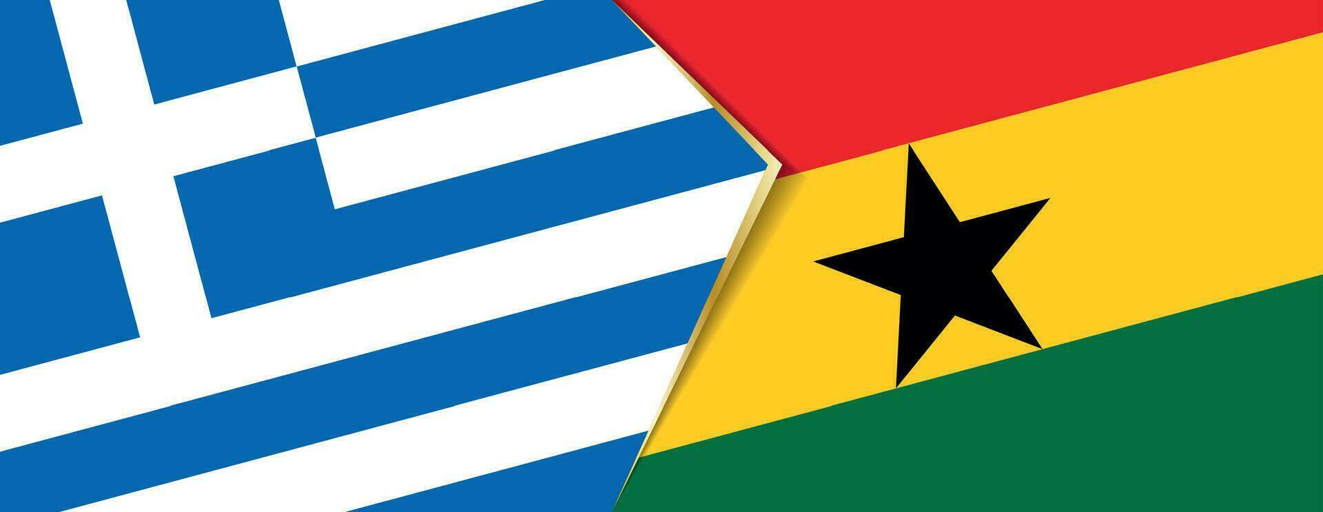 Greece and Ghana flags, two vector flags.