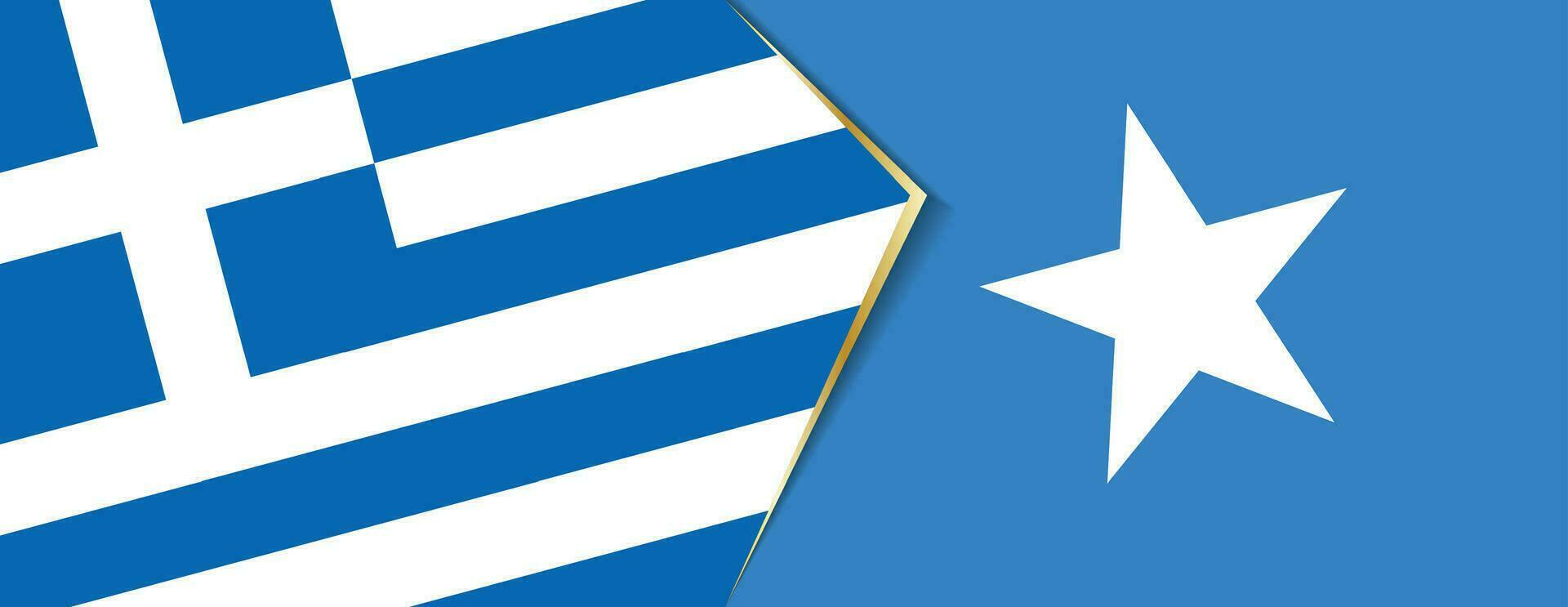 Greece and Somalia flags, two vector flags.