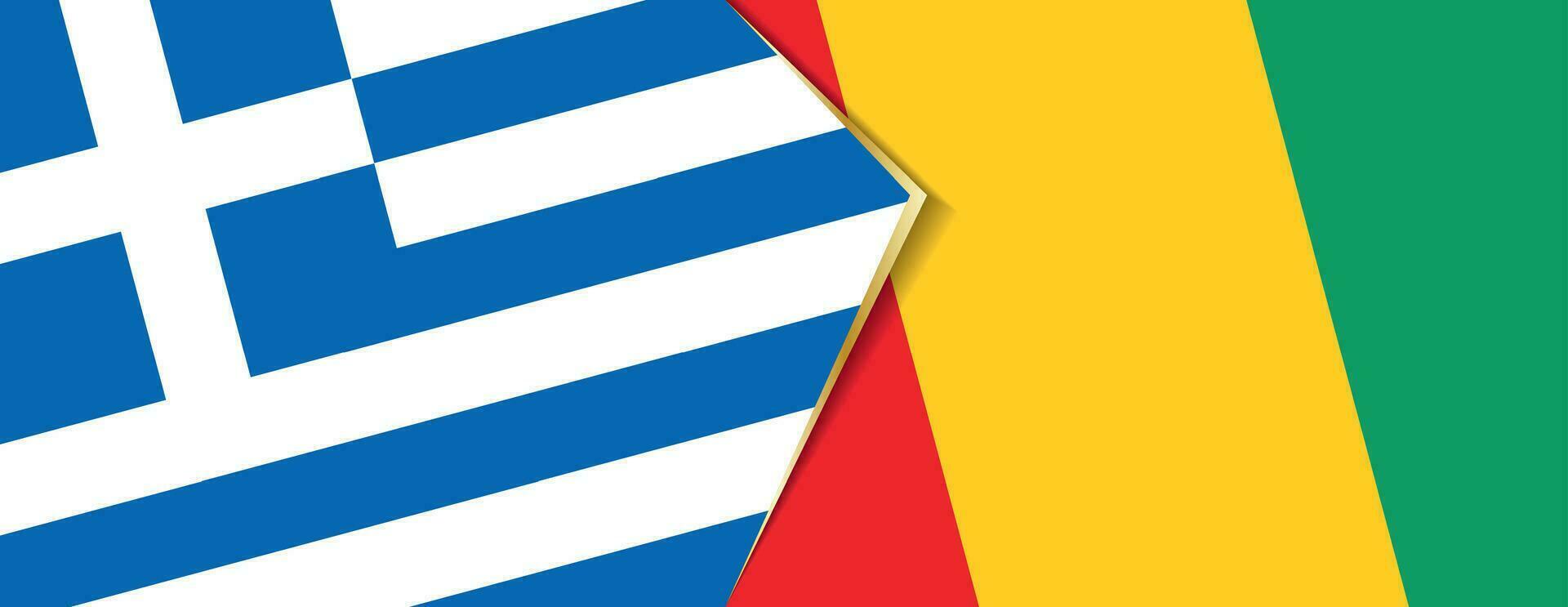 Grecia y Guinea banderas, dos vector banderas