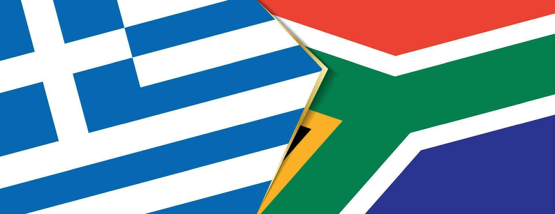 Greece and South Africa flags, two vector flags.