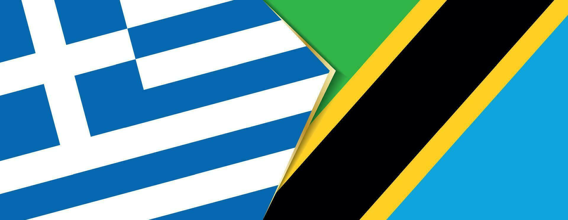 Greece and Tanzania flags, two vector flags.