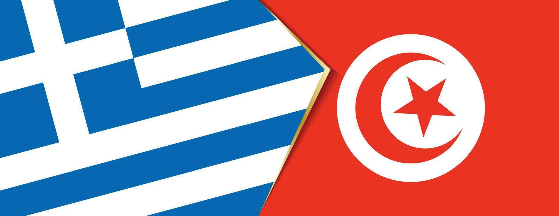Grecia y Túnez banderas, dos vector banderas