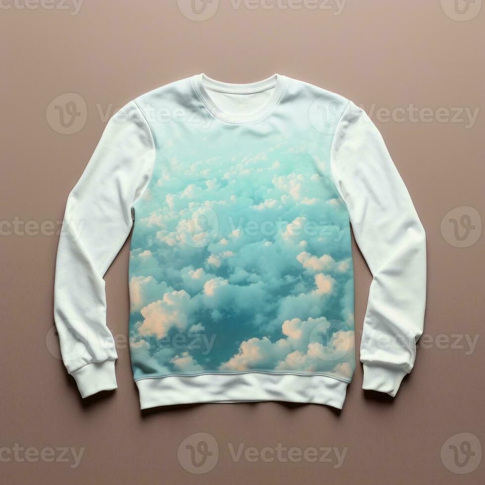 Sweatshirt with abstract print, close up. Generative AI photo