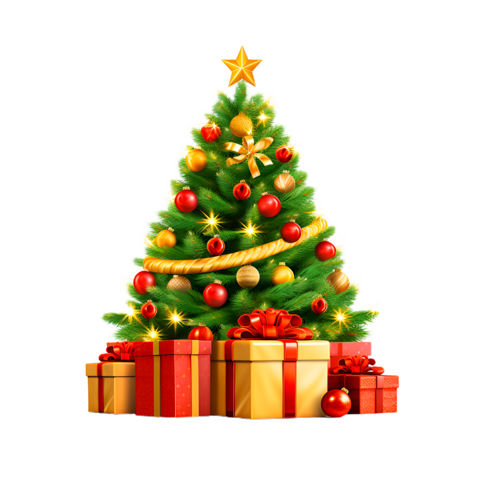 Merry Christmas Tree Clip Art Transparent AI Generative 32335164 PNG