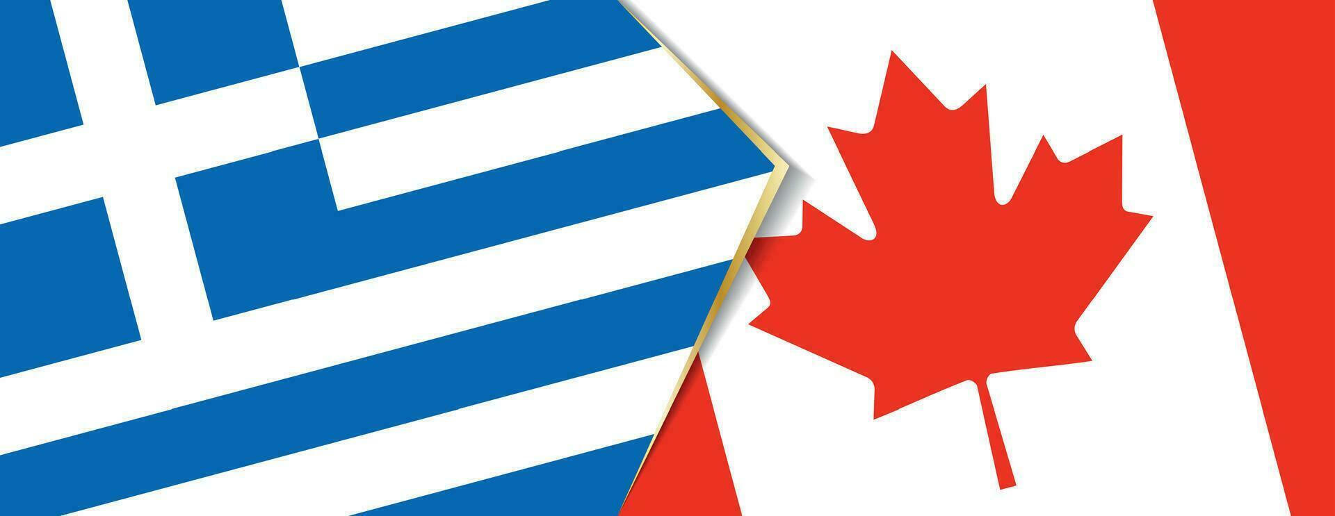 Greece and Canada flags, two vector flags.