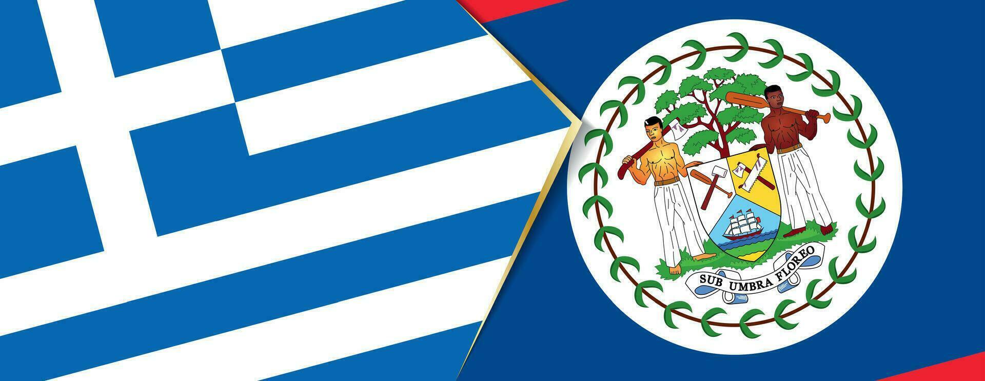Grecia y belice banderas, dos vector banderas
