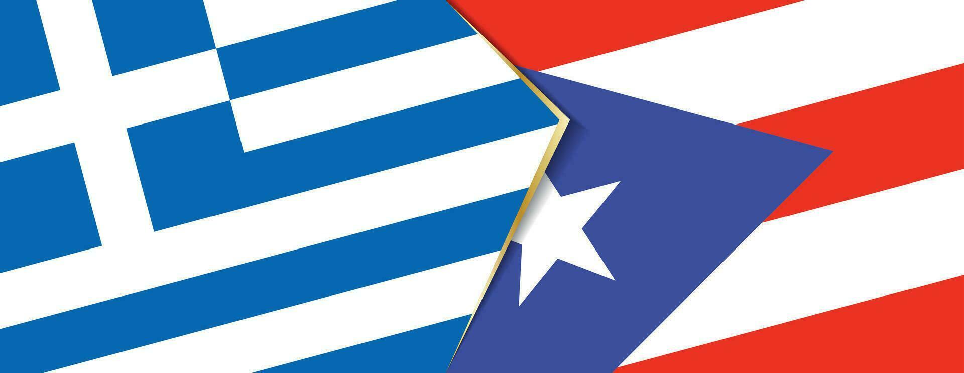 Grecia y puerto rico banderas, dos vector banderas