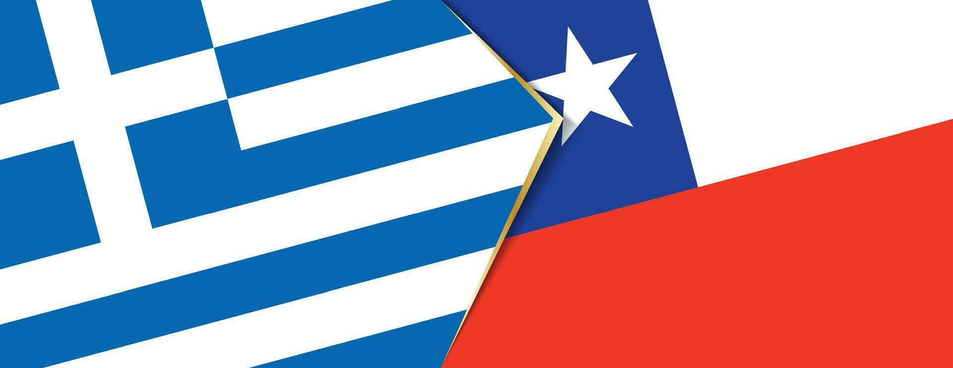 Greece and Chile flags, two vector flags.