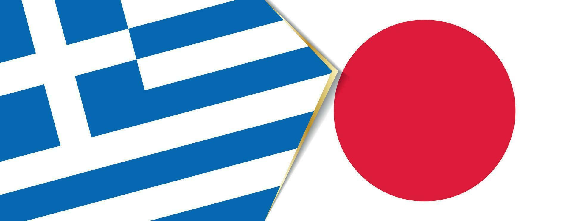Greece and Japan flags, two vector flags.