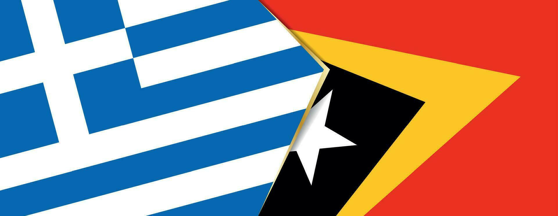 Greece and East Timor flags, two vector flags.