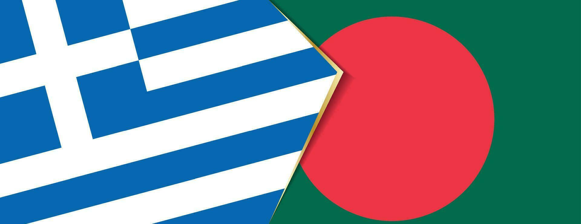 Greece and Bangladesh flags, two vector flags.