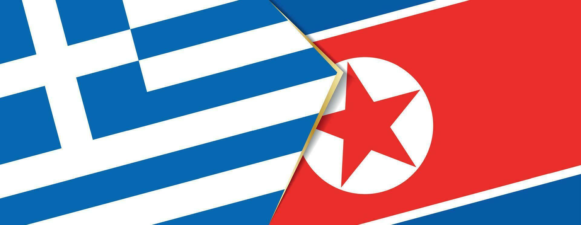 Greece and North Korea flags, two vector flags.