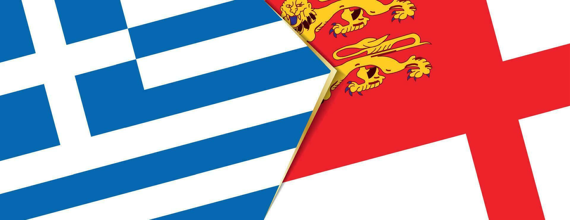 Greece and Sark flags, two vector flags.