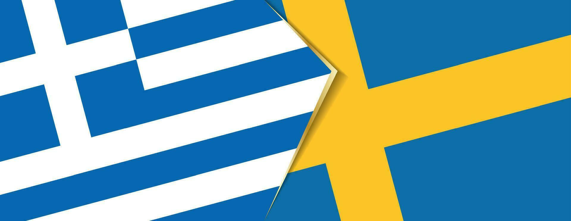 Greece and Sweden flags, two vector flags.
