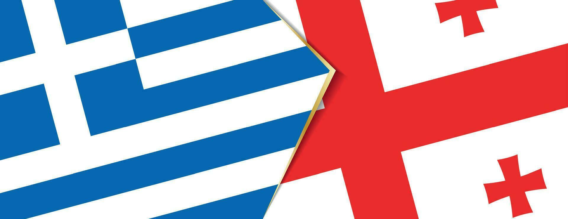 Greece and Georgia flags, two vector flags.