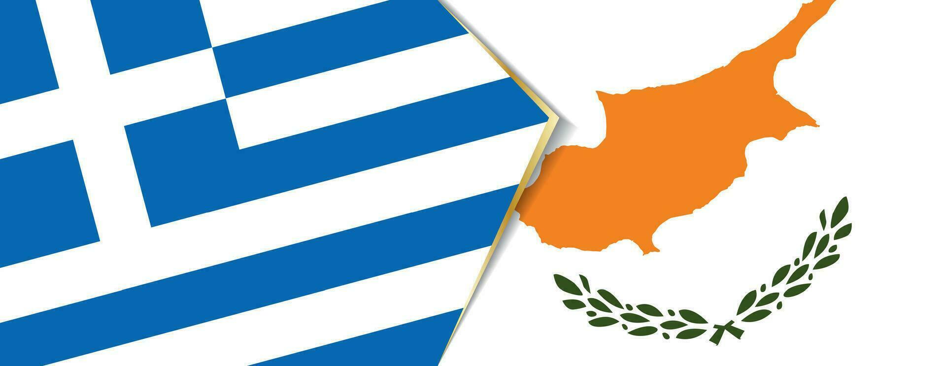 Greece and Cyprus flags, two vector flags.