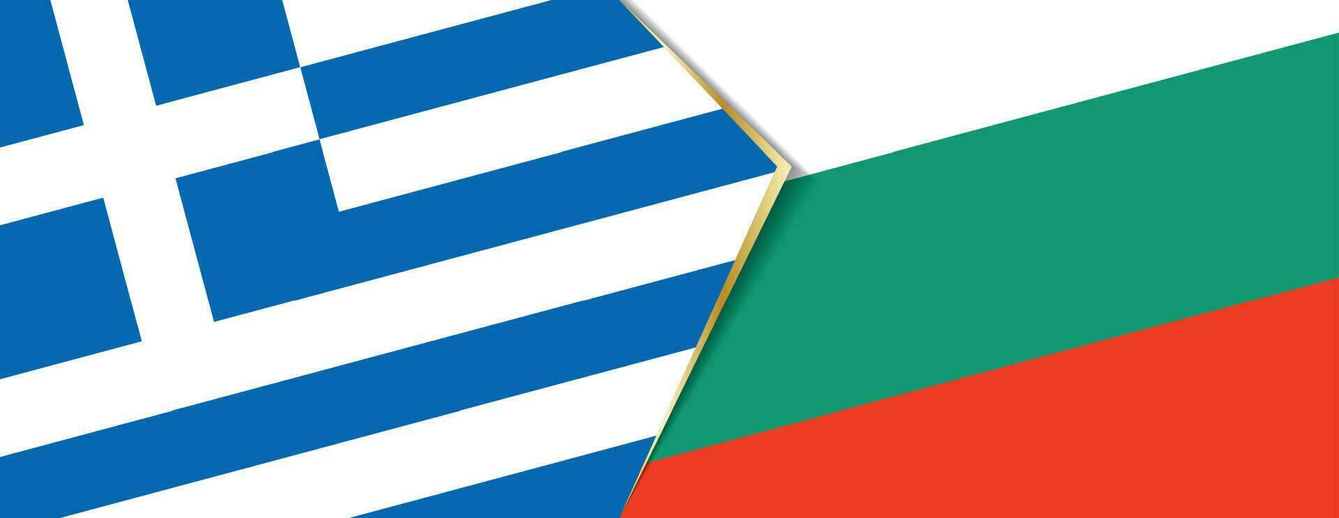 Greece and Bulgaria flags, two vector flags.