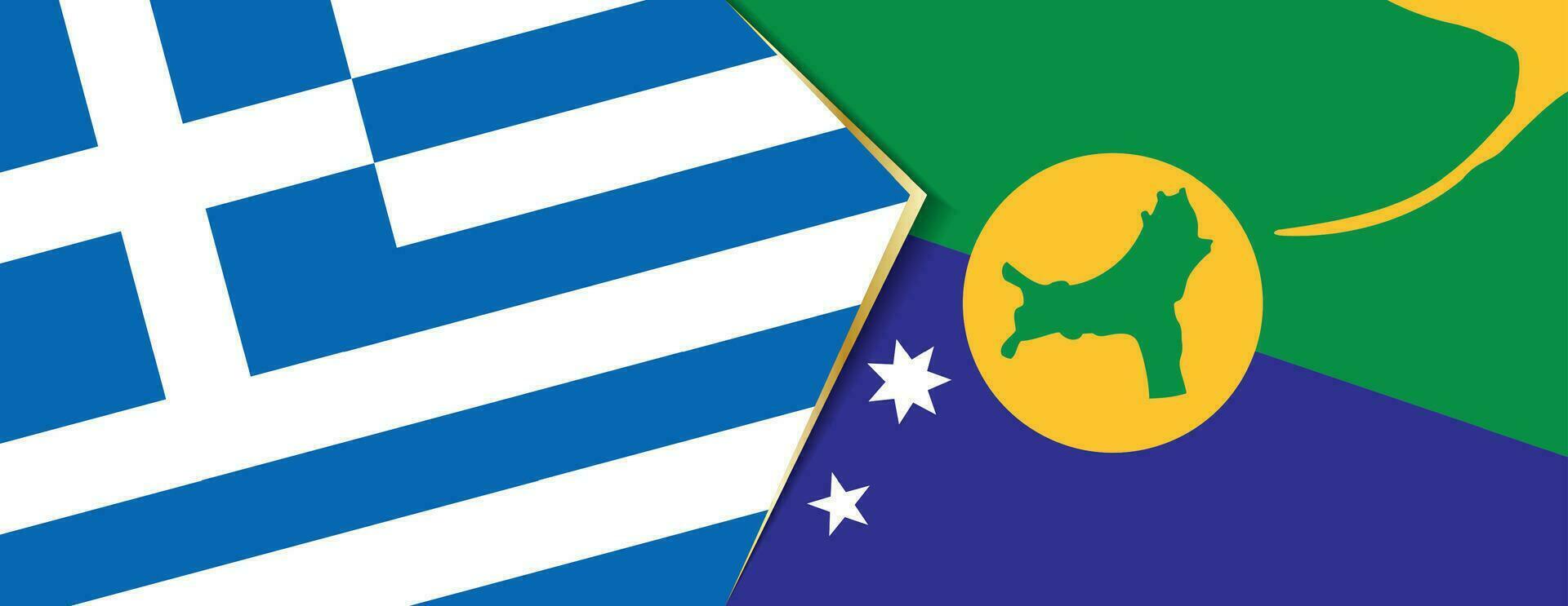 Greece and Christmas Island flags, two vector flags.