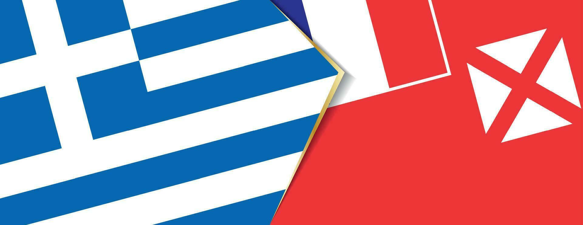 Grecia y Wallis y futuna banderas, dos vector banderas