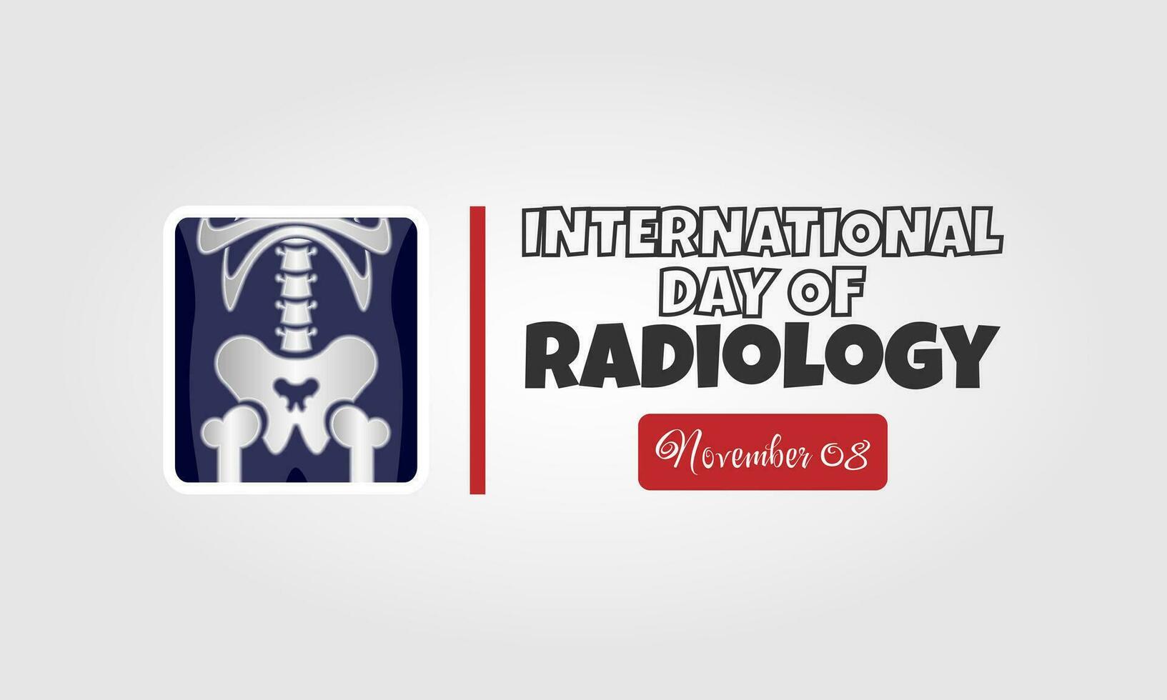 internacional día de radiología con radiografía imagen de humano cuerpo vector