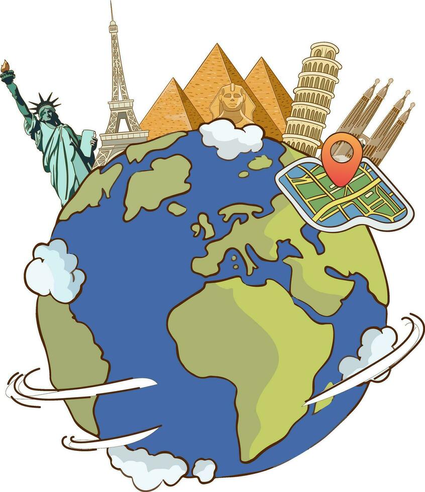 vector illustration of world tour