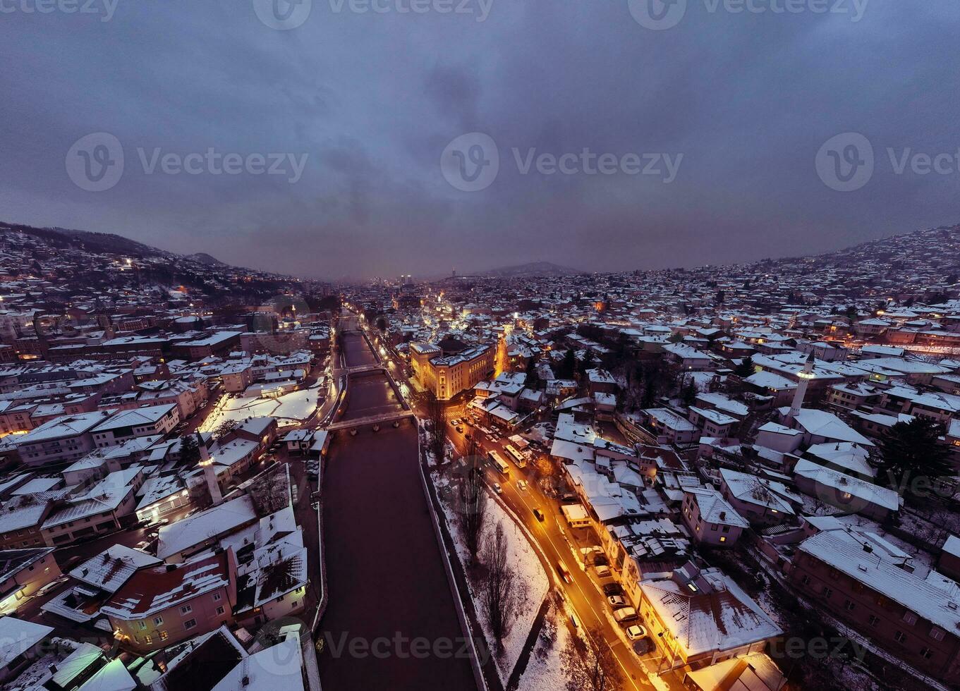 Aerial view of Sarajevo, Bosnia and Herzegovina photo