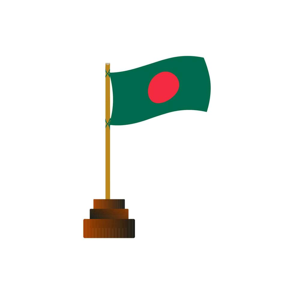 Bangladesh bandera verde y rojo color ilustración vector