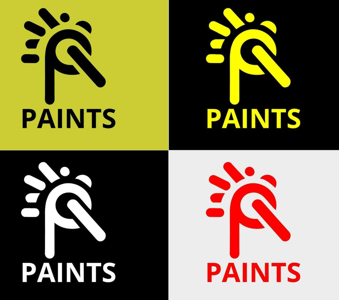 pinturas empresa logo, elementos color variación resumen icono. moderno logotipo, negocio modelo. vector